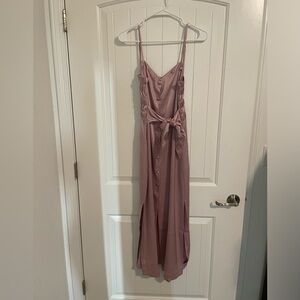 Nanushka pink button silky midi dress size small